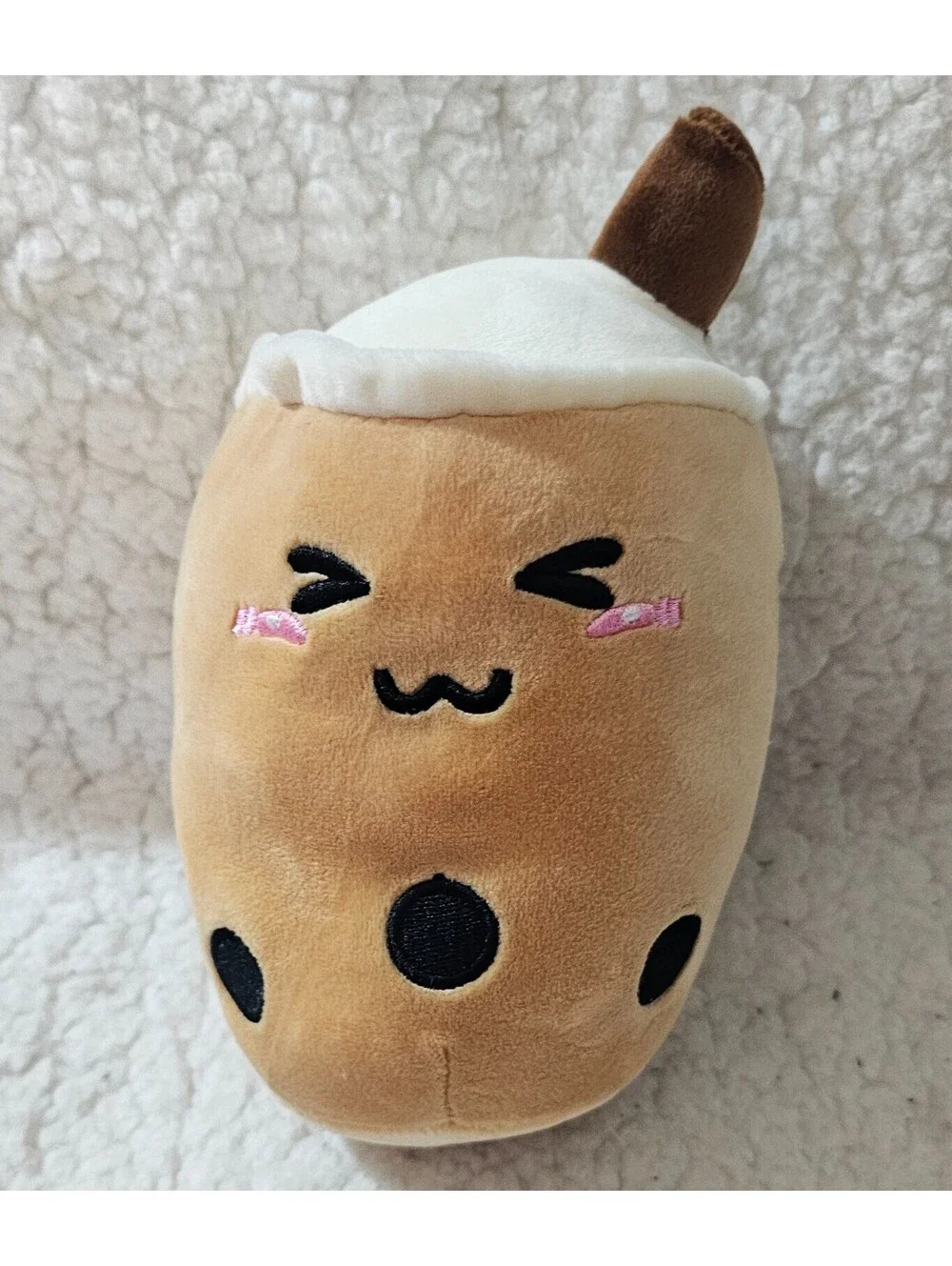 New Unbranded Mike Tea Boba Plush Toy Beige Straw 7